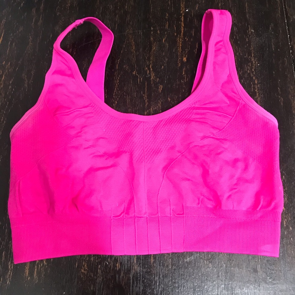 Pink sports bra